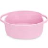 Picture of ABenkle Small Basket, 12"x 8" x 5" Cute Small Woven Basket, Rope Room Shelf Storage Basket, Cat Dog Toys Basket Chest Box, Decorative Empty Gift Basket with Handles - All PInk