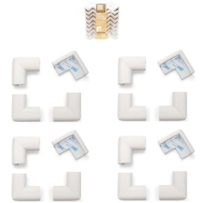 Picture of Roving Cove HeftyFit Corner Protector for Baby (16 Large Corners), Heavy-Duty Soft Rubber Foam Furniture Corner Bumper Guards, 3M Adhesive Pre-Taped, Oyster White (Off White)