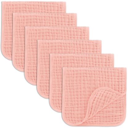 Picture of Comfy Cubs Muslin Burp Cloths 20" x 10", Pack of 6 - Large, 6-Layer, Ultra Absorbent 100% Cotton for Baby Drool and Messes - Soft, Safe & Gentle Baby Burp Cloths Set for Boys & Girls - Lace