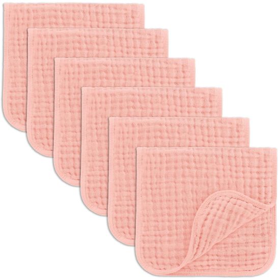 Picture of Comfy Cubs Muslin Burp Cloths 20" x 10", Pack of 6 - Large, 6-Layer, Ultra Absorbent 100% Cotton for Baby Drool and Messes - Soft, Safe & Gentle Baby Burp Cloths Set for Boys & Girls - Lace