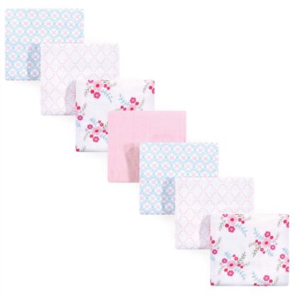 Picture of Luvable Friends Unisex Baby Cotton Flannel Receiving Blankets, Floral 7-Pack, One Size