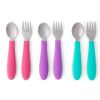 Picture of Elk and Friends Kids Silverware with Silicone Handle | Childrens Safe Flatware | Toddler Utensils | Baby Spoons + Forks | Stainless Steel Cutlery