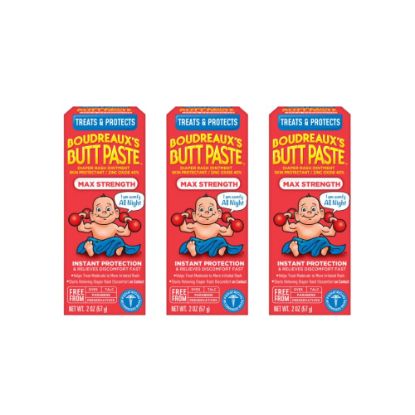 Picture of Boudreaux's Butt Paste Maximum Strength Diaper Rash Cream, Ointment for Baby, 2 oz Tube, 3 Pack