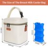 Picture of Mancro Breastmilk Cooler Bag with Ice Pack, Fits 6 Insulated Baby Bottles Up to 9 Ounce, Breast Milk Cooler for Nursing Mom (Cream)