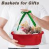 Picture of Pro Goleem Small Woven Basket with Gift Bags and Ribbons Durable Baskets for Gifts Empty Small Rope Basket for Storage 12"X 8" X 5" Baby Toy Basket with Handles, Red