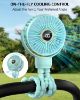 Picture of buywoo 3.5" Battery Powered Baby Stroller Cooling Fan, 3-Speed Rechargebale Tripod Fan with 360 Degree Rotation, Quiet Portable Fan with LED Display, Great for Car Seat, Crib, Bike, Treadmill, Aqua