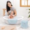 Picture of Comfy Cubs Muslin Baby Washcloths 10 Pack - Soft 6-Layer Cotton Wash Cloths for Sensitive Skin - 10"x10" Large, Gentle, Absorbent Infant Essentials for Newborn and Toddlers - (Sky Blue)