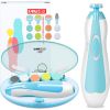 Picture of Baby Nail Trimmer Electric, FANSIDI Baby Nail Clippers Safe Baby Nail File Kit with Extra 12 Replacement Pads, Trim Polish Grooming Kit for Newborn Infant Toddler or Adults Toes Fingernails Care, Blue