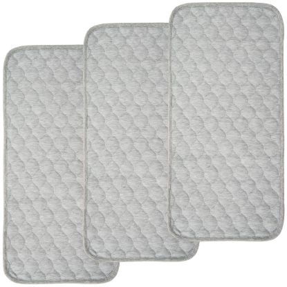 Picture of BlueSnail Quilted Thicker Waterproof Changing Pad Liners 3 Count(Gray 13” x 27”)