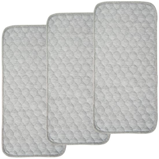 Picture of BlueSnail Quilted Thicker Waterproof Changing Pad Liners 3 Count(Gray 13” x 27”)