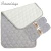 Picture of BlueSnail Quilted Thicker Waterproof Changing Pad Liners 3 Count(Gray 13” x 27”)