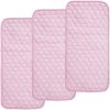 Picture of BlueSnail Quilted Thicker Waterproof Changing Pad Liners,3 Count(Pink 13” x 27”)