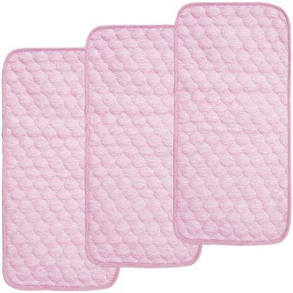 Picture of BlueSnail Quilted Thicker Waterproof Changing Pad Liners,3 Count(Pink 13” x 27”)