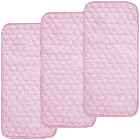 Picture of BlueSnail Quilted Thicker Waterproof Changing Pad Liners,3 Count(Pink 13” x 27”)