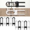 Picture of Jetec 10 Pieces Cabinet Locks for Babies, U-Shaped Proofing Drawers Safety Child Locks Adjustable, Easy to Use Childproof Latch for Knob Handle on Kitchen Door Storage Cupboard Closet (White, Black)
