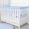 Picture of TILLYOU 3-Piece Padded Baby Crib Rail Cover Protector Set from Chewing, Safe Teething Guard Wrap for Standard Cribs, 100% Silky Soft Microfiber Polyester, Fits Side and Front Rails, Blue