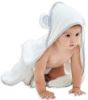 Picture of HIPHOP PANDA Hooded Towel - Rayon Made from Bamboo, Bath Towel with Bear Ears for Newborn, Babie, Toddler, Infant - Absorbent Large Baby Towel - White, 30 x 40 Inch