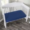 Picture of 2 Pack Fitted Crib Sheets for Boys in 100% Jersey Knit Cotton - Baby Boy Crib Mattress Sheets in Solid Navy Blue and Heather Gray by Everyday Kids; Sweet Baby Boy Nursery Bedding