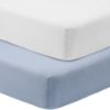 Picture of GUNTAIL Crib Sheets for Boys Girls,100% Cotton Fitted Crib Sheet 2 Pack for Standard Crib and Toddler Mattress, Super Soft Breathable Baby Sheet 28x52x8in (White & Gray)