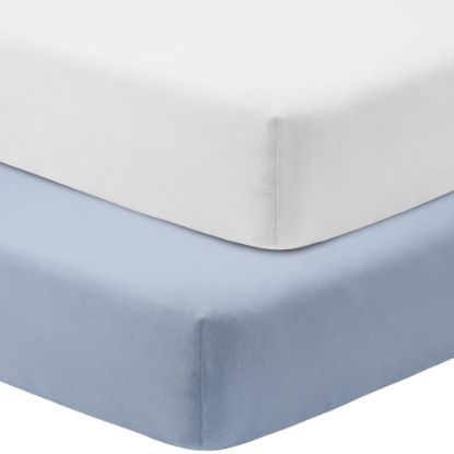 Picture of GUNTAIL Crib Sheets for Boys Girls,100% Cotton Fitted Crib Sheet 2 Pack for Standard Crib and Toddler Mattress, Super Soft Breathable Baby Sheet 28x52x8in (White & Gray)