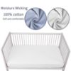 Picture of GUNTAIL Crib Sheets for Boys Girls,100% Cotton Fitted Crib Sheet 2 Pack for Standard Crib and Toddler Mattress, Super Soft Breathable Baby Sheet 28x52x8in (White & Gray)