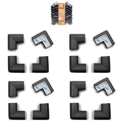 Picture of Roving Cove HeftyFit Corner Protector for Baby (16 Large Corners), Heavy-Duty Soft Rubber Foam Furniture Corner Bumper Guards, 3M Adhesive Pre-Taped, Onyx Black