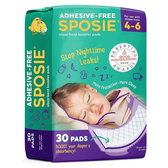 Picture of Sposie Diaper Booster Pads, Size 4-6, 30 Count - Hypoallergenic, Dermatologist and Pediatrician Tested, Fragrance, Latex, Chemical and Cruelty-Free, Made in USA