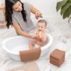 Picture of Comfy Cubs Muslin Baby Washcloths 10 Pack - Soft 6-Layer Cotton Wash Cloths for Sensitive Skin - 10"x10" Large, Gentle, Absorbent Infant Essentials for Newborn and Toddlers - (Caramel)