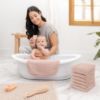 Picture of Comfy Cubs Muslin Baby Washcloths 10 Pack - Soft 6-Layer Cotton Wash Cloths for Sensitive Skin - 10"x10" Large, Gentle, Absorbent Infant Essentials for Newborn and Toddlers - (Blush)
