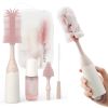 Picture of Momcozy Bottle Brush Kit, Innovative Push-Press Design for Better Cleaning - Baby Bottle Cleaner Brush for Baby Bottle, Breast Pumps, Nipples, and More - Can Generate Foam for Better Cleaning, Pink