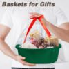 Picture of Pro Goleem Small Woven Basket with Gift Bags and Ribbons Durable Baskets for Gifts Empty Small Rope Basket for Storage 12"X 8" X 5" Baby Toy Basket with Handles, Green