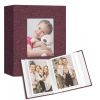 Picture of Vienrose Small Photo Album 4x6 holds 100 Photos 2 Pack, Mini Baby Photo Album Linen Cover for Gifts Wedding Family, Purple