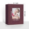 Picture of Vienrose Small Photo Album 4x6 holds 100 Photos 2 Pack, Mini Baby Photo Album Linen Cover for Gifts Wedding Family, Purple