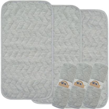 Picture of BlueSnail Waterproof and Portable Baby Changing pad Liners 3 Count (Light Gray 14” x 27”)