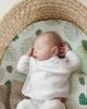 Picture of Blissful Diary Muslin Bassinet Sheets for Baby Girls Boys, Boho Soft Cotton Fitted for Oval Hourglass Rectangle Mattress, 2 Pack(Monstera&Dark Green)