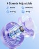 Picture of SWEETFULL Portable Stroller Fan with Display 4000mAh Battery Powered Mini Clip On Fan, 4-Speed Rechargeable Small Personal Cooling for Baby Car Seat Crib Travel - Purple
