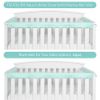Picture of TILLYOU 3-Piece Padded Baby Crib Rail Cover Protector Set from Chewing, Safe Teething Guard Wrap for Standard Cribs, 100% Silky Soft Microfiber Polyester, Fits Side and Front Rails, Aqua