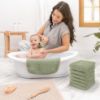 Picture of Comfy Cubs Muslin Baby Washcloths 10 Pack - Soft 6-Layer Cotton Wash Cloths for Sensitive Skin - 10"x10" Large, Gentle, Absorbent Infant Essentials for Newborn and Toddlers - (Sage)