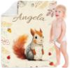 Picture of Yeahill Personalized Name Blankets for Boys Girls, Custom Baby Blanket with Name Personalized Throw Blanket for Kids Baby Newborn, Personalized Baby Gift for Birthday Chrismas Halloween (30x40in)