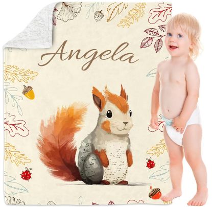Picture of Yeahill Personalized Name Blankets for Boys Girls, Custom Baby Blanket with Name Personalized Throw Blanket for Kids Baby Newborn, Personalized Baby Gift for Birthday Chrismas Halloween (30x40in)