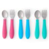 Picture of Elk and Friends Kids Silverware with Silicone Handle | Childrens Safe Flatware | Toddler Utensils | Baby Spoons + Forks | Stainless Steel Cutlery