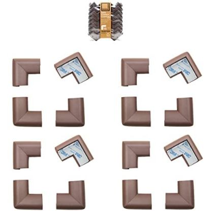Picture of Roving Cove HeftyFit Corner Protector for Baby (16 Large Corners), Heavy-Duty Soft Rubber Foam Furniture Corner Bumper Guards, 3M Adhesive Pre-Taped, Coffee Brown