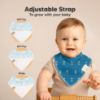 Picture of 8-Pack Organic Baby Bandana Bibs for Girls - Super Absorbent Triangle Baby Bibs for Drooling and Teething Infant, 100% Cotton Extra Soft for Newborn, Infant 0-36 Months (Builders)