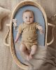 Picture of Blissful Diary Muslin Bassinet Sheets for Baby Girls Boys, Boho Soft Cotton Fitted for Oval Hourglass Rectangle Mattress, 2 Pack(Light Blue&Grey)