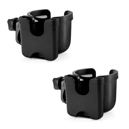 Picture of Accmor Stroller Cup Holder with Phone Holder, Bike Cup Holder, Universal Cup Holder for Uppababy Nuna Doona Strollers, 2-in-1 Cup Phone Holder for Stroller, Bike, Wheelchair, Walker, Scooter