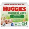 Picture of Huggies Natural Care Sensitive Baby Wipes, Hypoallergenic, 99% Purified Water, 3 Refill Packs (624 Wipes Total)