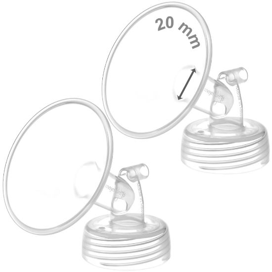Picture of Maymom Wide Neck Pump Part for Spectra S1/S2 Pumps; Incl Wide Mouth Flange; Not Original Spectra Flange; Replaces Spectra Shield (20 mm Two Flanges)