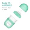 Picture of Boon Nursh Reusable Silicone Pouch Baby Bottles - Slow Flow Nipple - Silicone Baby Bottle Pouch and Nipple - Baby Feeding Essentials - Mint - 0-3 Months - 3 Count - 4 Ounce