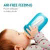 Picture of Boon Nursh Reusable Silicone Pouch Baby Bottles - Slow Flow Nipple - Silicone Baby Bottle Pouch and Nipple - Baby Feeding Essentials - Blue - 0-3 Months - 3 Count - 4 Ounce