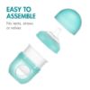 Picture of Boon Nursh Reusable Silicone Pouch Baby Bottles - Slow Flow Nipple - Silicone Baby Bottle Pouch and Nipple - Baby Feeding Essentials - Blue - 0-3 Months - 3 Count - 4 Ounce